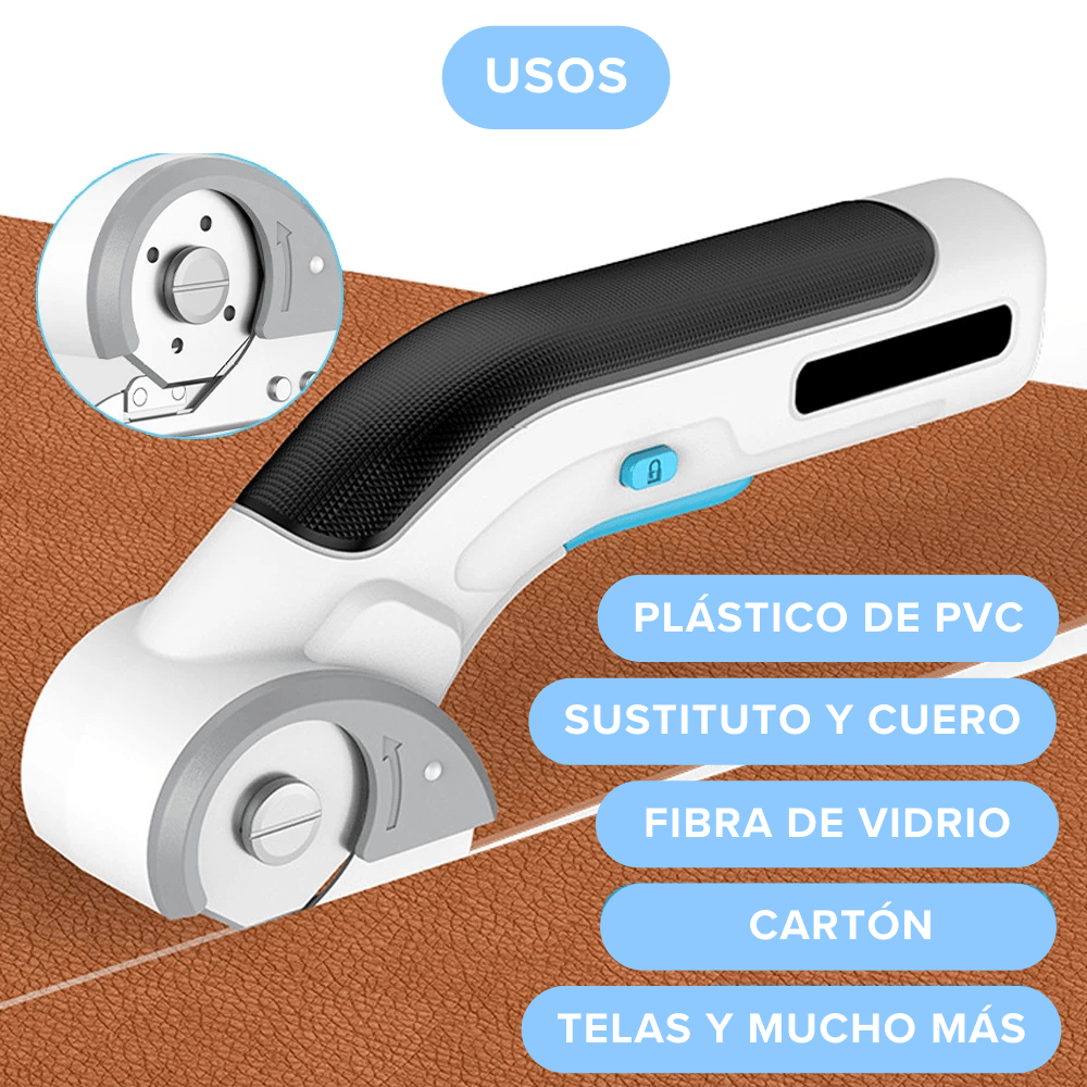 Tijera Eléctrica Inalámbrica Multifuncional Corta Telas Cuero y Mucho Más USB Litio