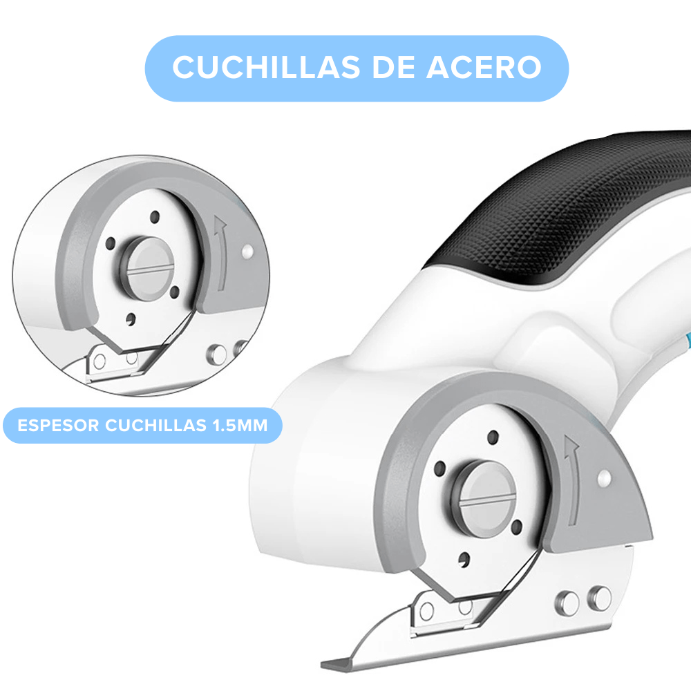 Tijera Eléctrica Inalámbrica Multifuncional Corta Telas Cuero y Mucho Más USB Litio