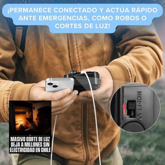 Prunus® Radio Recargable 🔋 Cargador Linterna Lámpara Portátil de Emergencia 4 Modos (Solar Manivela USB Batería)
