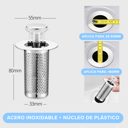 Tapón Filtro Rebote Emergente Antiolor Lavaplatos Lavamanos Ducha Acero Inox 🚰💦 Adiós Ducto Tapado