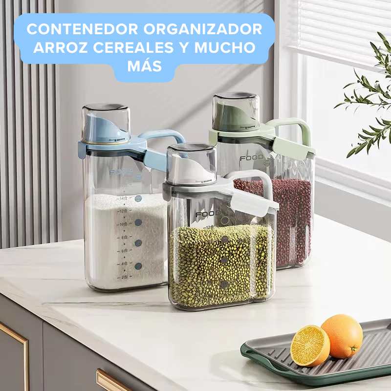 Contenedor Organizador Dispensador Arroz Lentejas Cereal y Mucho Más