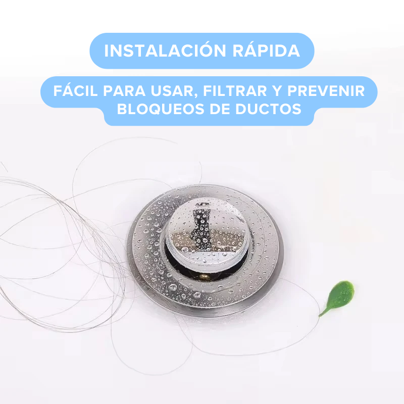 Tapón Filtro Rebote Emergente Antiolor Lavaplatos Lavamanos Ducha Acero Inox 🚰💦 Adiós Ducto Tapado