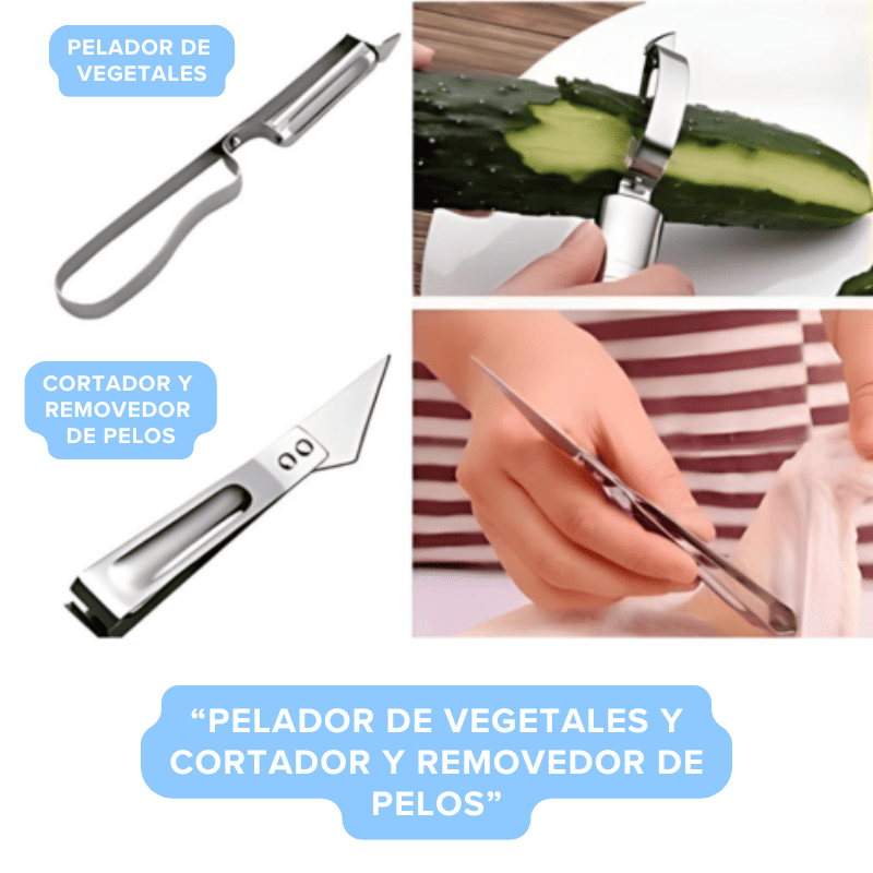 Prensa Molino Moledor Triturador "Frutos Secos" + Pelador de Vegetales + Cortador y Removedor de Pelos