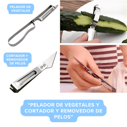 Prensa Molino Moledor Triturador "Frutos Secos" + Pelador de Vegetales + Cortador y Removedor de Pelos