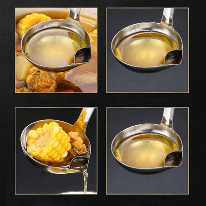 Cucharón Filtrador Colador Separador Removedor de Sopa Acero Inox