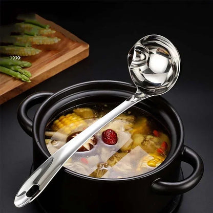 Cucharón Filtrador Colador Separador Removedor de Sopa Acero Inox