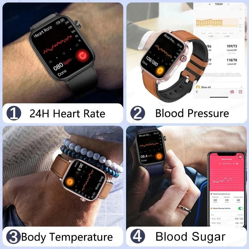 Smartwatch Unisex Monitor Salud (Glicemia, Corazón y más) Android IOS