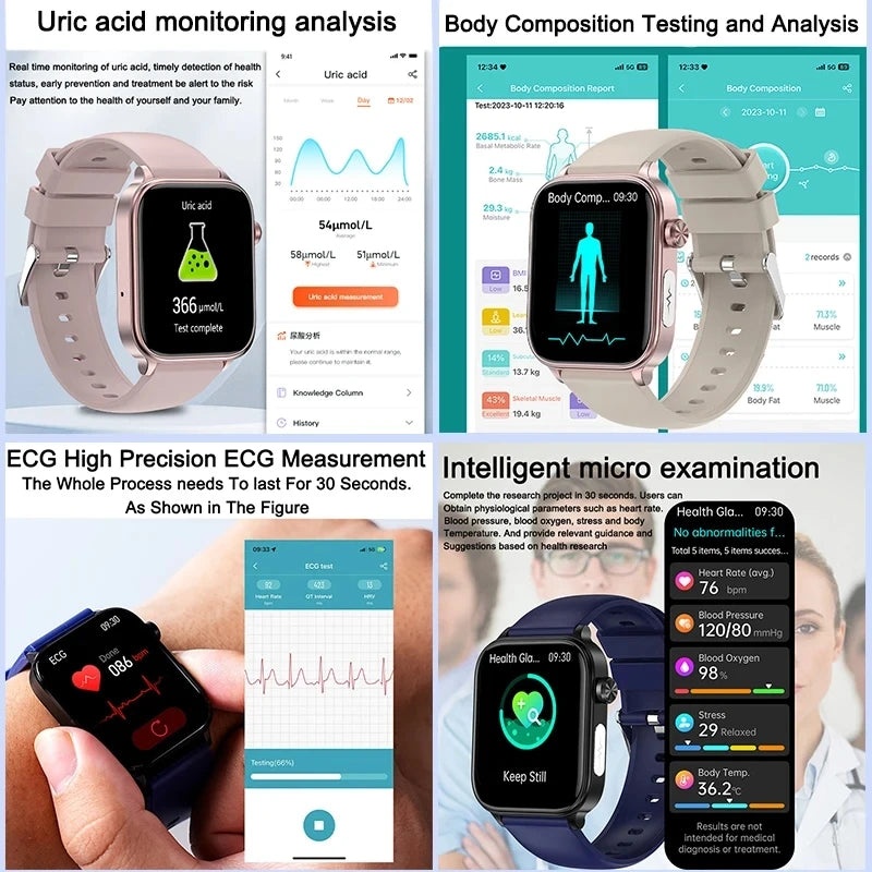 Smartwatch Unisex Monitor Salud (Glicemia, Corazón y más) Android IOS