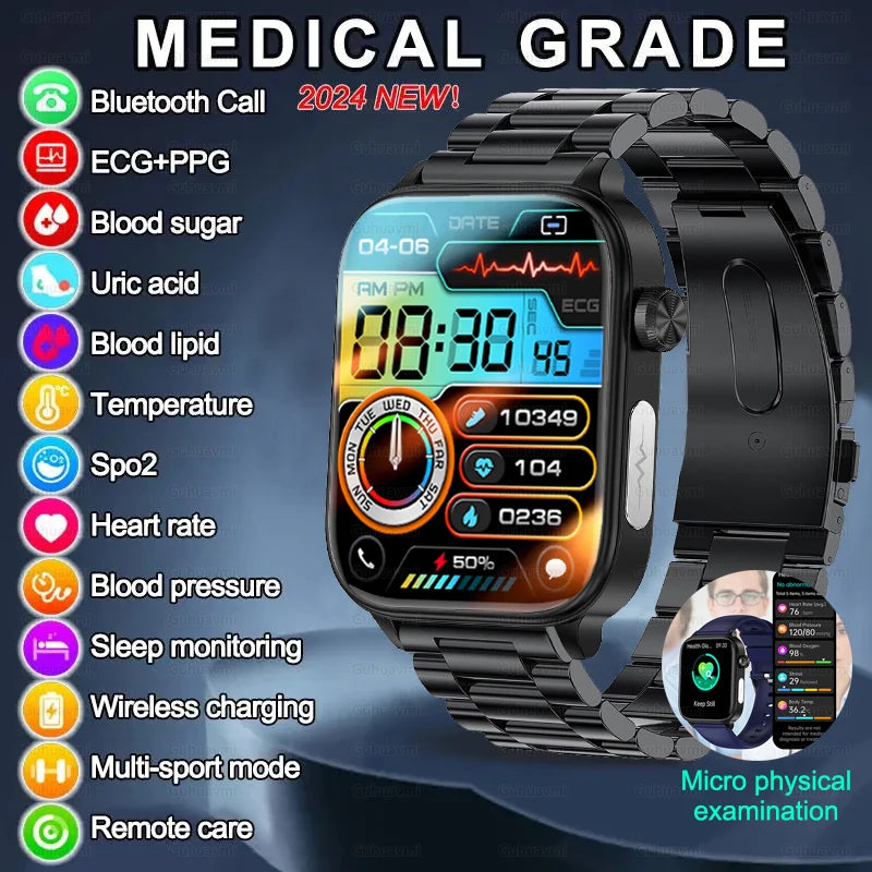 Smartwatch Unisex Monitor Salud (Glicemia, Corazón y más) Android IOS