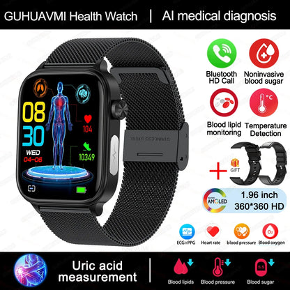 Smartwatch Unisex Monitor Salud (Glicemia, Corazón y más) Android IOS