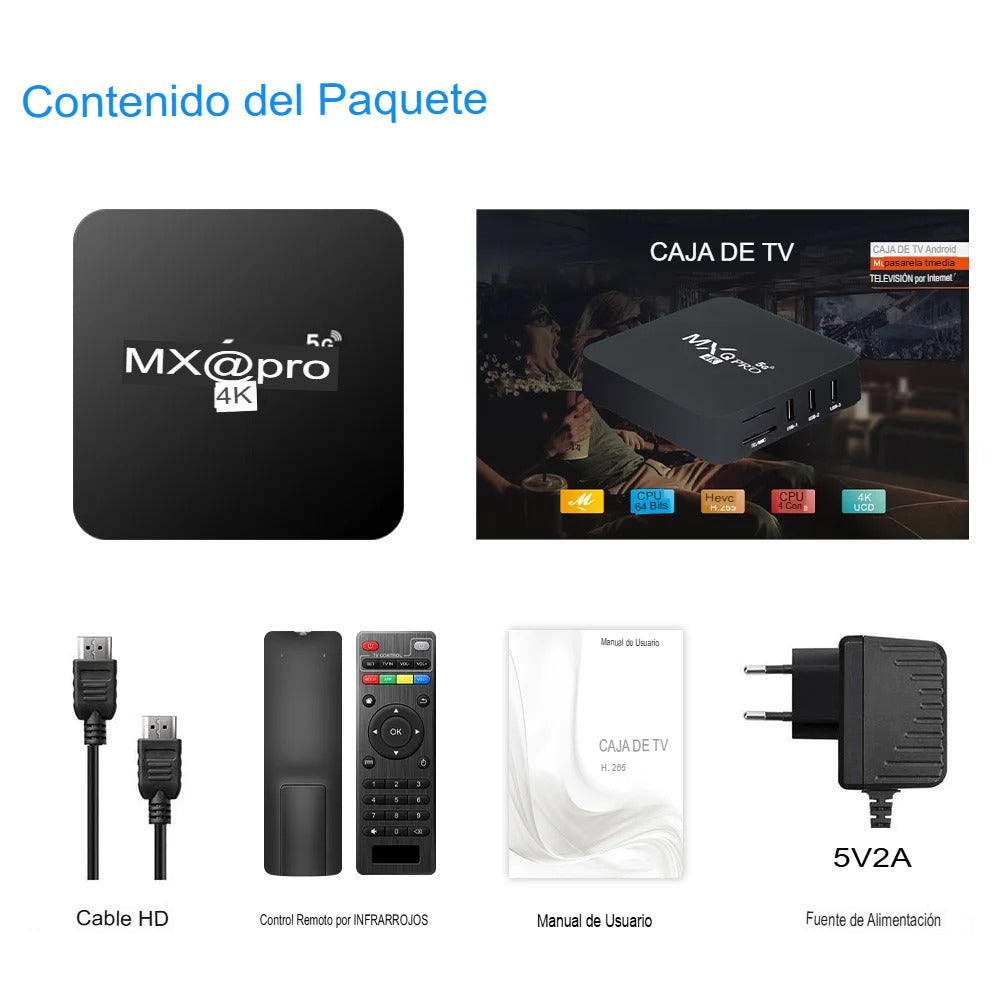 Decodificador TV Box MXQ-PRO 4K HD-Tu TV en Smart TV 4K HD 📺